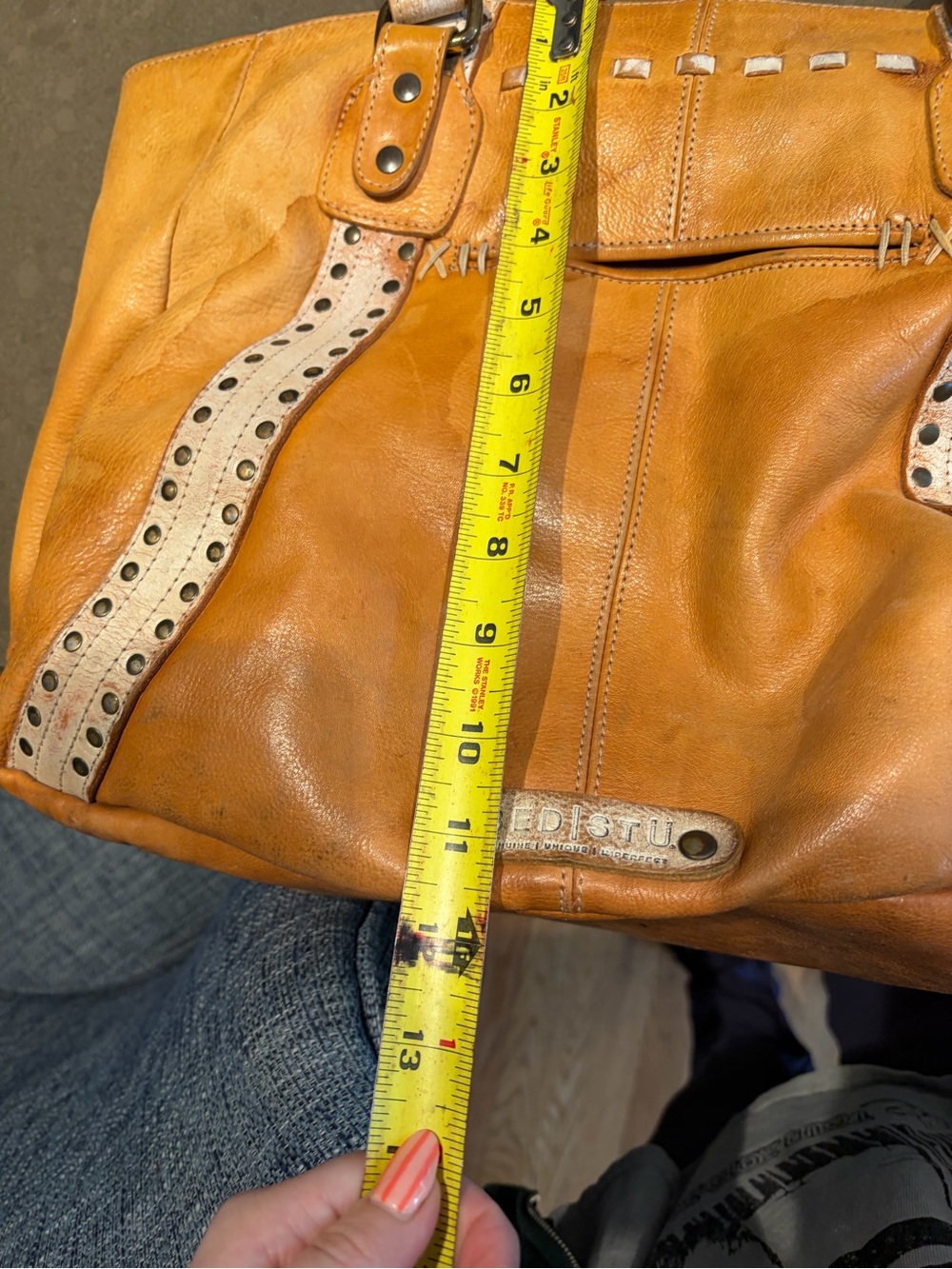 Bed Stu Tan Leather Tote with Studded Accents - Picture 16 of 16